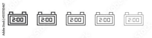 Digital alarm clock icon simple illustration logo art