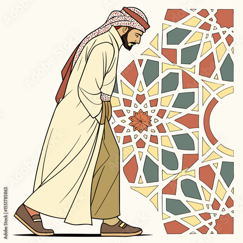 vector of a middle eastern man