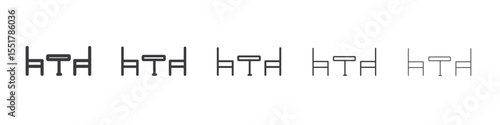 Dining table with chairs icon simple illustration logo art