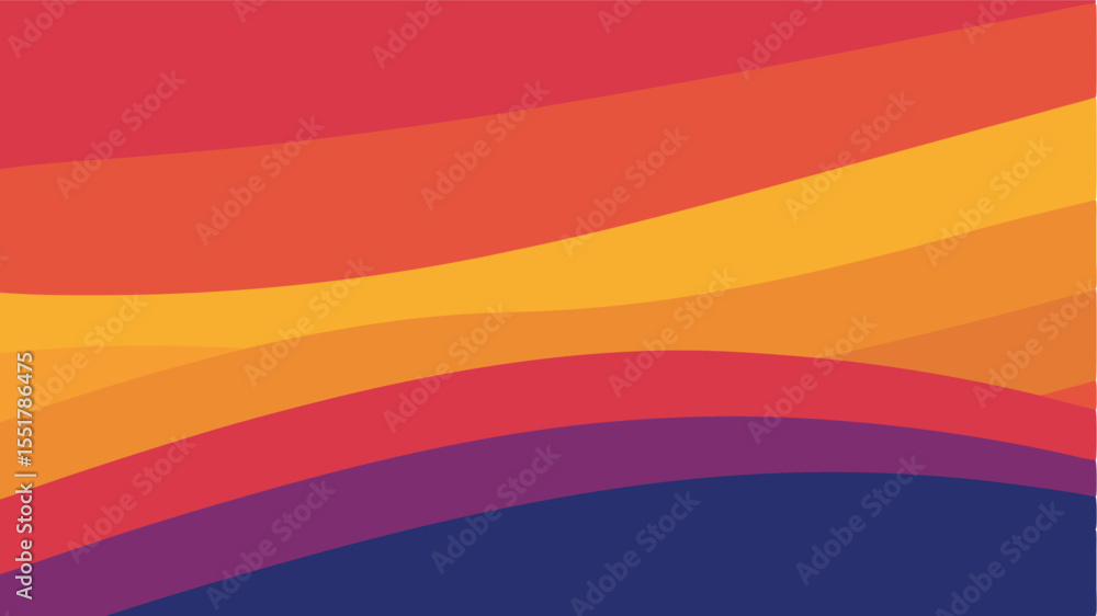 Abstract Wavy Gradient Background Smooth Curves in Warm Sunset to Deep Blue Tones Abstract Wavy Gradient Background Smooth Curves in Warm Sunset to Deep Blue Tones