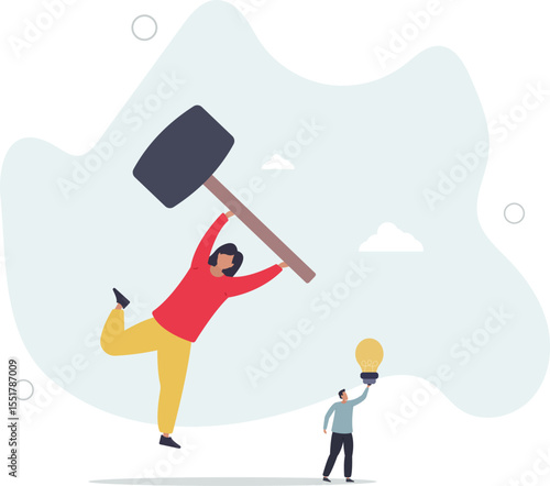 Jealousy colleague, toxic boss kill all ideas never been implemented, envy or dishonesty coworker with unprofessional. character life .
