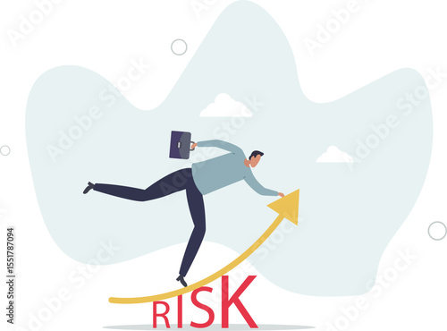 High risk high return stock market investment, trade off of risky investment asset rewarding growth return concept. character life .