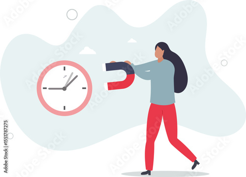 Time management, control business time or work deadline concept. character life .