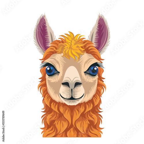 Cute Llama Portrait Illustration - Playful and Colorful Design