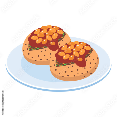 Ofenkartoffel mit Gemuse concept, quark sauce blended with horseradish vector icon design, German cuisine symbol, Germany Serving Platter sign, European gastronomy food culture stock illustration 
