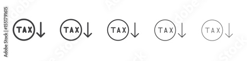 Downward arrow with Tax icon simple illustration logo art Free Download Downward arrow with Tax icon simple illustration logo art - GFXLoad