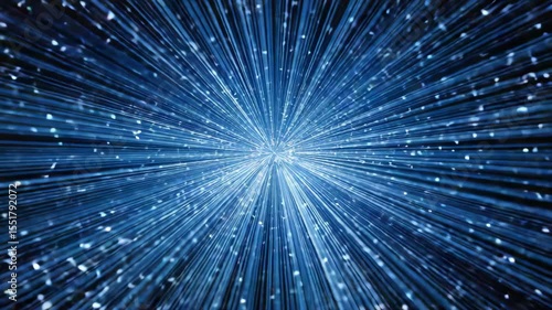 Blue glowing particle burst with blue light energy creating dynamic particle energy burst effect