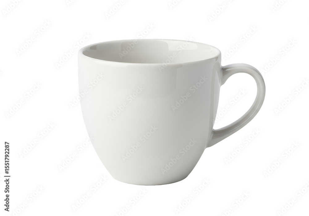 Isolated White Ceramic Coffee Mug Tea Cup with Handle Illustration Isolated White Ceramic Coffee Mug Tea Cup with Handle Illustration