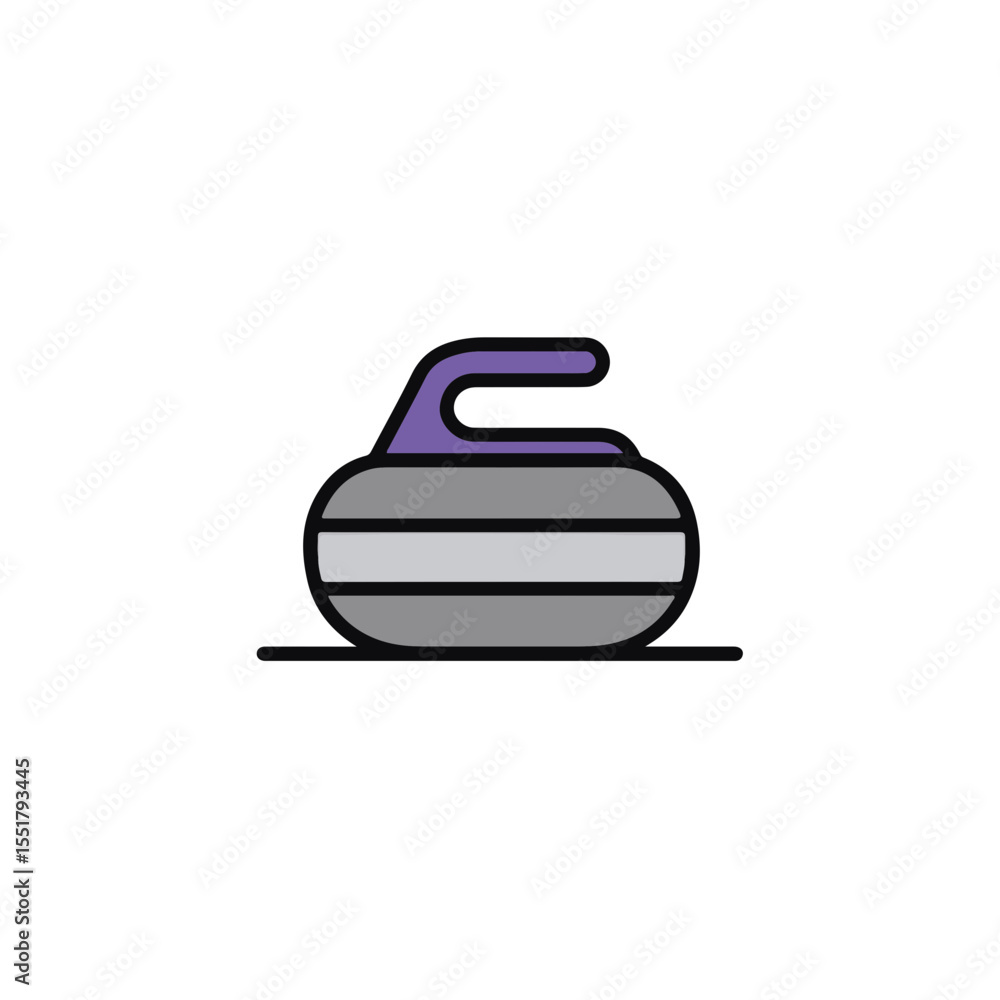 Obraz premium Curling stone icon, simple design.