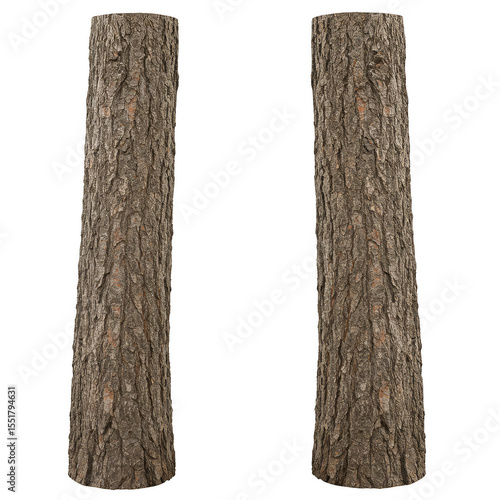 Isolated Tree Bark Trunk Texture With Transparent Background Illustration