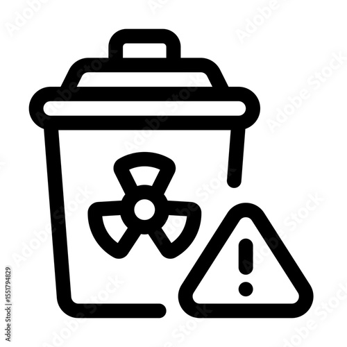 Hazardous Waste Line Icon. Single icon, line vector icon
