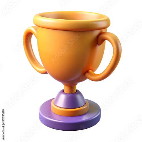  gold trophy cup is isolated on white background