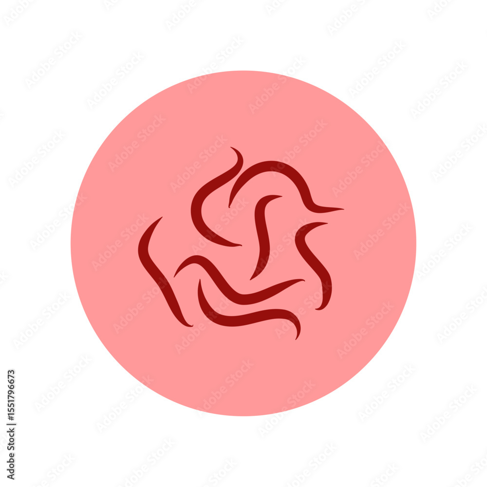 Pinworm parasite vector icon Pinworm parasite vector icon