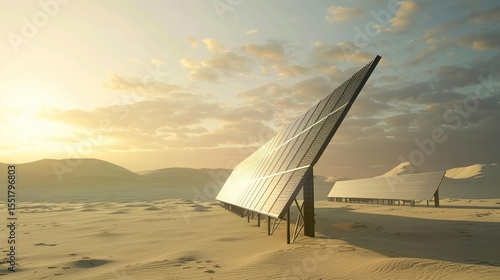 Solar Panel Array Technology Background: High-Resolution 3D Render of Photovoltaic Systems with Realistic Solar Panel Arrays – Ideal for Renewable Energy Projects, Green Technology Visuals, Sustainabl
