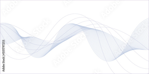 Abstract black wave banner template. Wave with lines created using blend tool. Curved wavy line, smooth stripe.