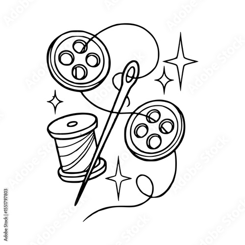 tailoring and needlework vector design