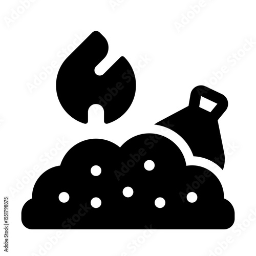 Incineration Glyph Icon. Single icon, glyph vector icon