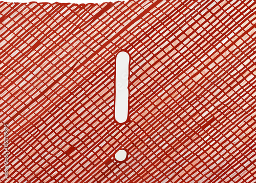 Red textured background with exclamation point and period, for design projects