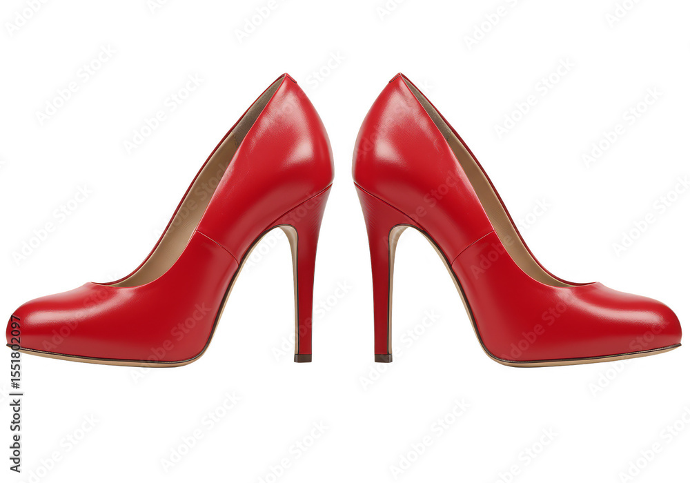 Pair Of Red High Heels Shoes In Fashion Isolated Transparent Background Pair Of Red High Heels Shoes In Fashion Isolated Transparent Background
