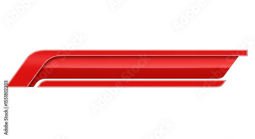 Modern Red Geometric Ribbon Banner Heading Title Bar Headline Design