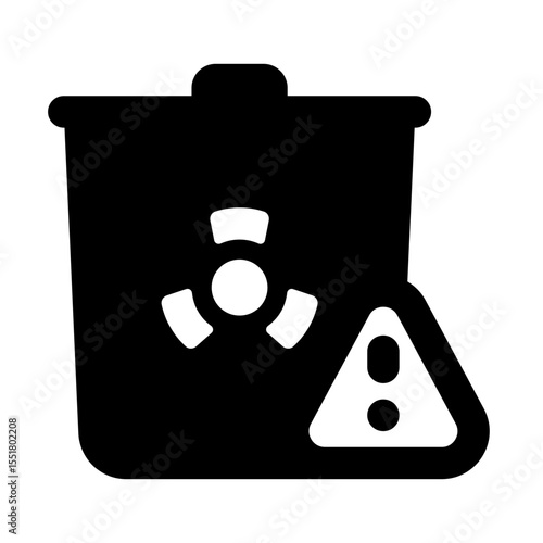 Hazardous Waste Simple Glyph Icon. Single icon, glyph vector icon