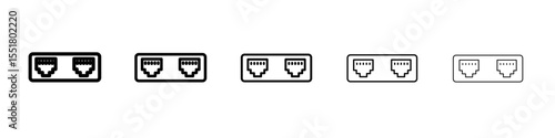 ethernet cable plug icon simple illustration logo art