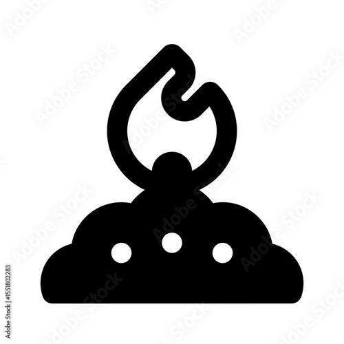 Incineration Simple Glyph Icon. Single icon, glyph vector icon