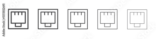 Ethernet port icon simple illustration logo art