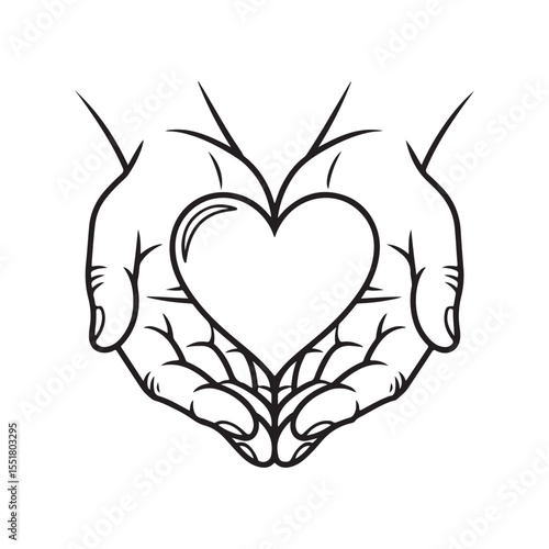 Hands Holding Heart A Symbol of Care, Love, and Compassion