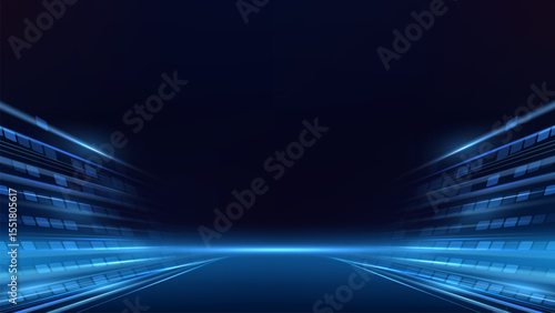 Abstract neon color lights background. Futuristic tech background with glowing light effect.Vector illustration.