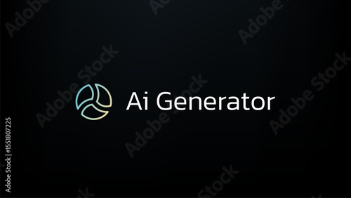 Ai bot black logo and white logo on black background  vector in eps 8 format. Ai Chat bot is open ai articfical chat bot system.
