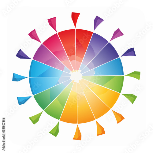 Colorful Wheel with Triangular Elements
