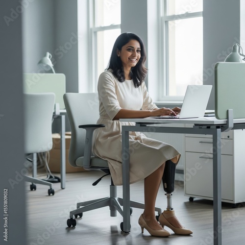 businesswoman working on computer. Joy in Work: An Inclusive Office