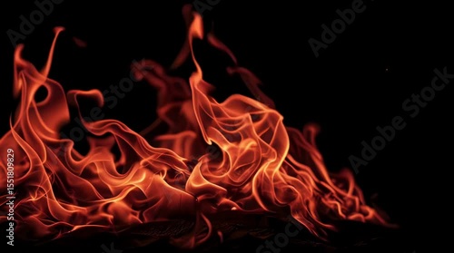 fire on black background, for overlay	
