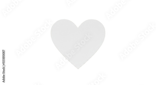 Simple White Heart Shape Graphic Element Isolated Transparent Background