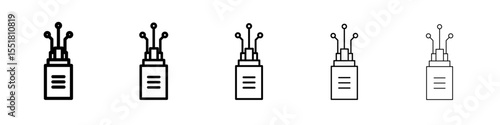 Fiber optic cable icon simple illustration logo art