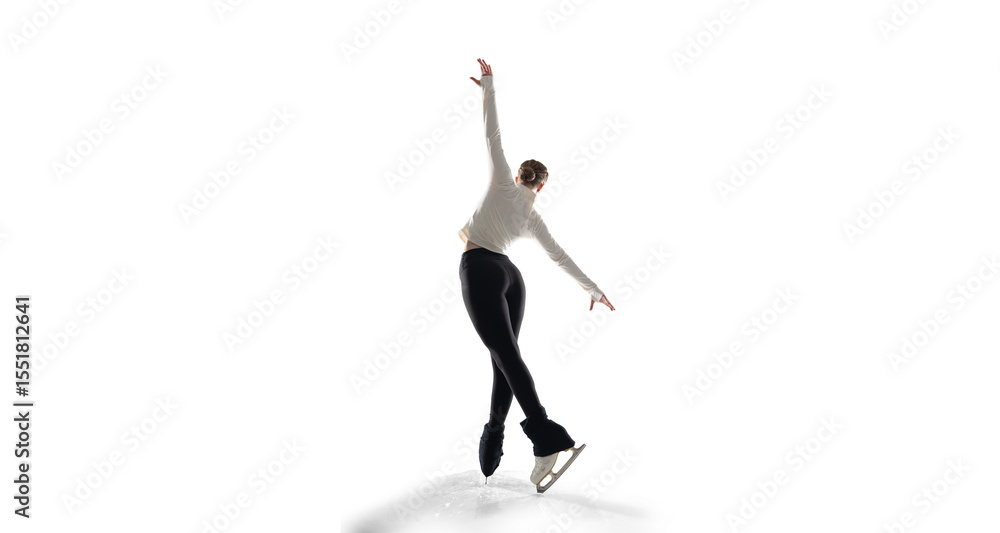 Figure skater woman on white background Figure skater woman on white background