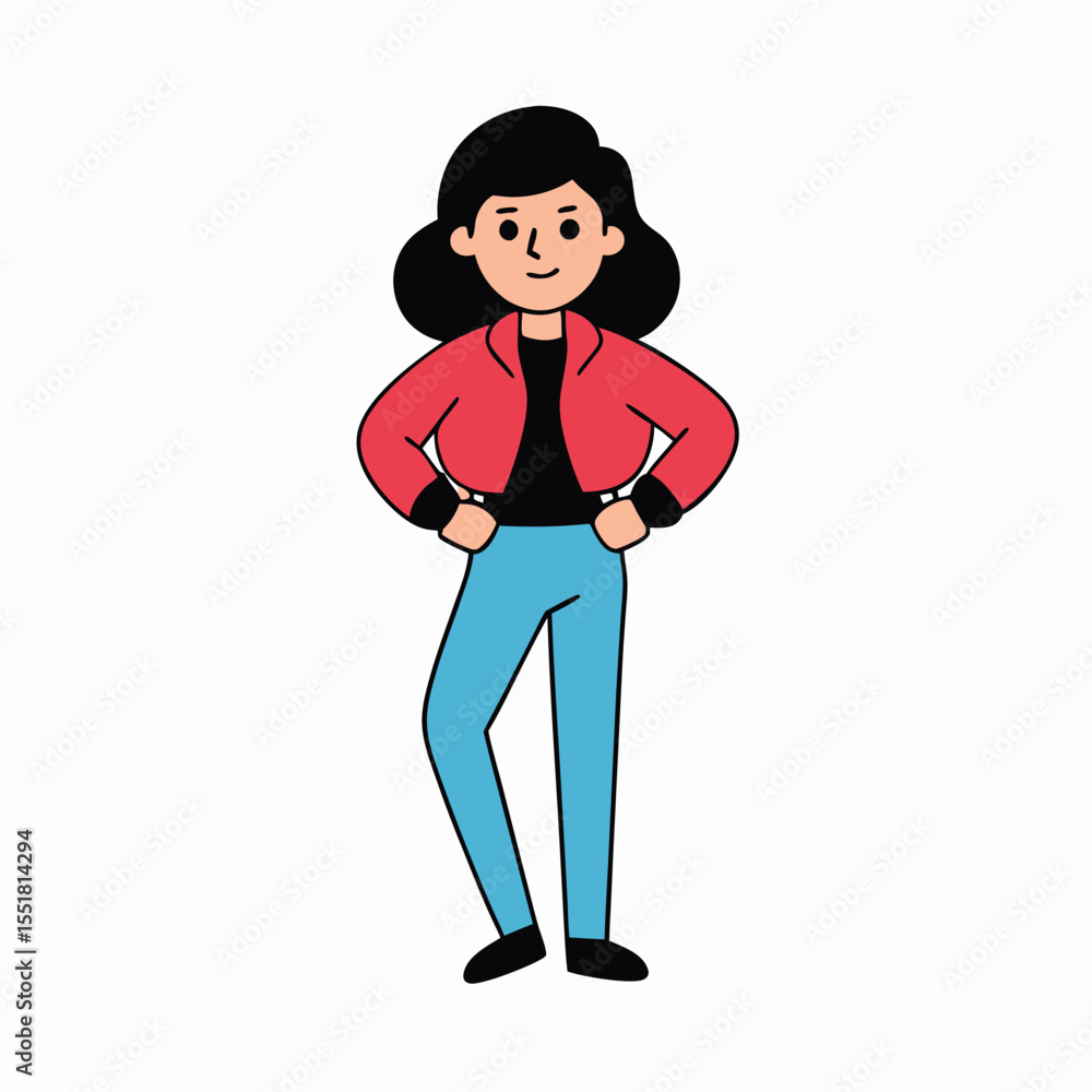 Sticker design of a confident pop girl Sticker design of a confident pop girl
