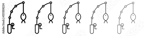 fishing rod icon simple illustration logo art