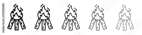 Flame fire icon simple illustration logo art