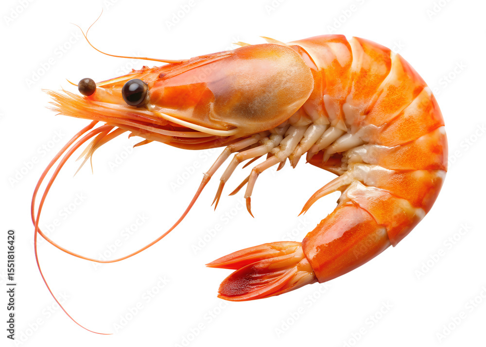 custom made wallpaper toronto digitalA single cooked red shrimp with antennae and legs isolated on transparent background
