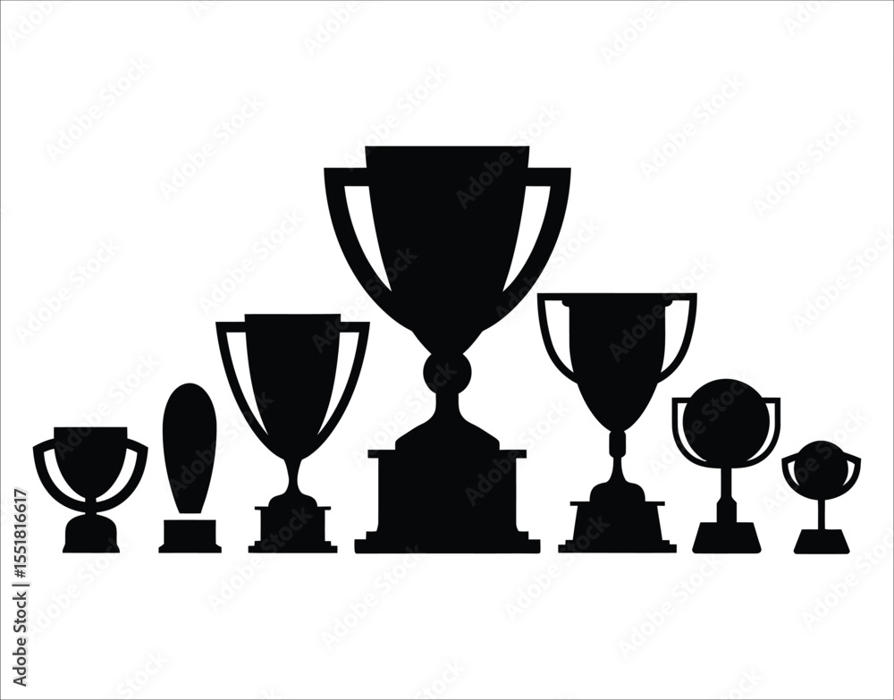 Classic and Modern Trophy Vector Icons Classic and Modern Trophy Vector Icons