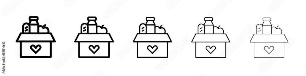 Food donation icon simple illustration logo art Food donation icon simple illustration logo art