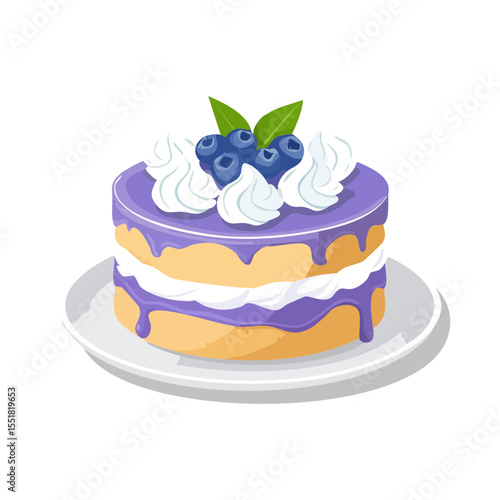 Blueberry Cake Illustration