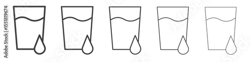 Glass of water icon simple illustration logo art