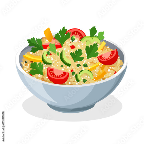 Fresh Tabbouleh Salad in a Bowl - Delicious and Healthy Vegetarian Meal