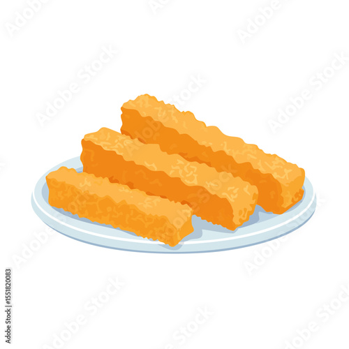 Crispy Fish Sticks on a Plate: A Delicious Seafood Snack