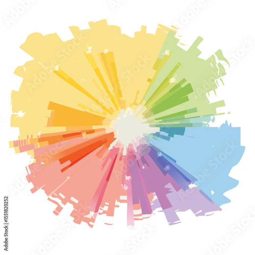 Abstract Rainbow Explosion - Vibrant Colorful Graphic