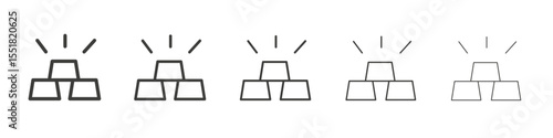 Gold bars icon simple illustration logo art