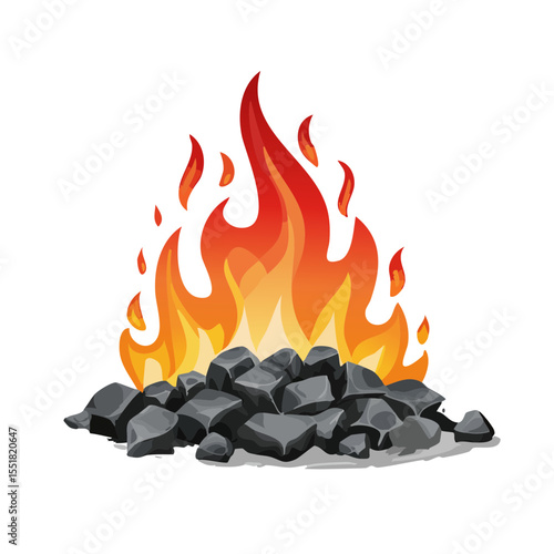 Cartoon Campfire SVG Illustration for Outdoor Adventures